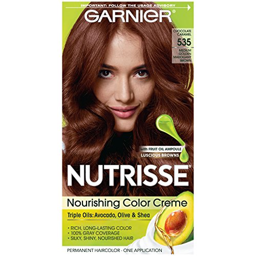 Garnier Nutrisse Nourishing Hair Color Creme, 535 Medium Gold Mah...