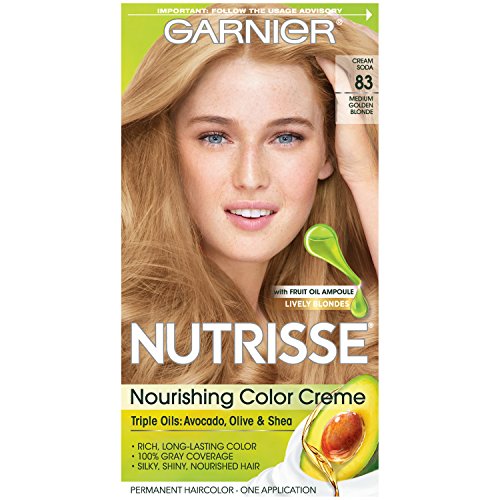 Garnier Nutrisse Nourishing Hair Color Creme, 83 Medium Golden Bl...