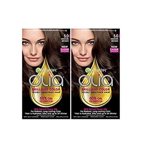 Garnier Olia Oil Powered Permanent Hair Color, 5.0 Medium Brown ...