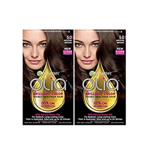 Garnier Olia Oil Powered Permanent Hair Color, 5.0 Medium Brown ...