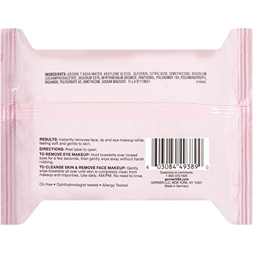 Garnier SkinActive Micellar Makeup Remover Wipes, 25 ct.