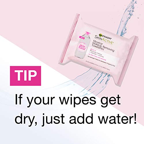 Garnier SkinActive Micellar Makeup Remover Wipes, 25 ct.