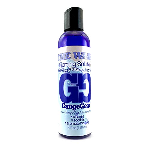 Gauge Gear 4oz- Piercing Aftercare Saline Solution All Natural Wo...