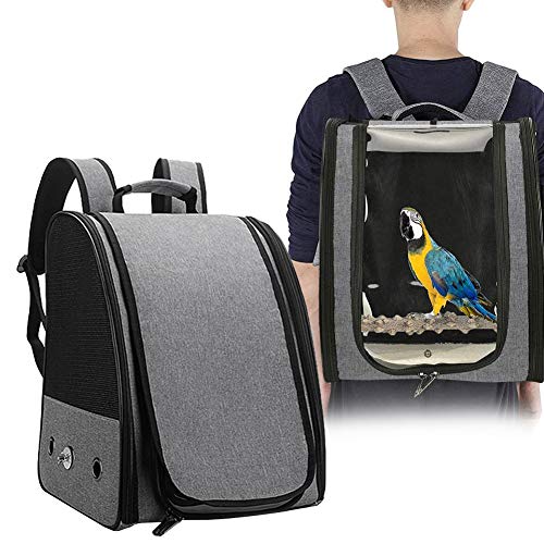 Bird Parrot Carrier Travel Cage with Perch Airline Portable Trans...