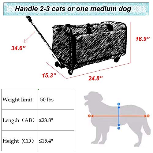 GEARDO Bigger Size Removable Carrier for Pet-Travel 24.8X15.3x1...