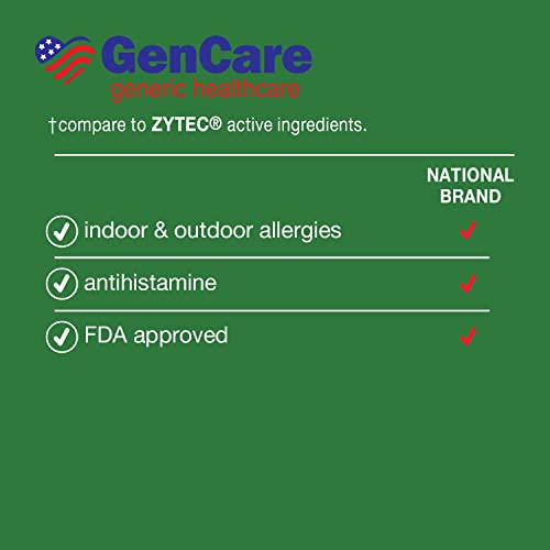 GenCare - Cetirizine HCL 10 mg 200 Count | 24 Hour Allergy Reli...