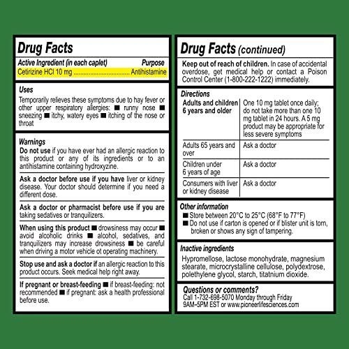 GenCare - Cetirizine HCL 10 mg 200 Count | 24 Hour Allergy Reli...