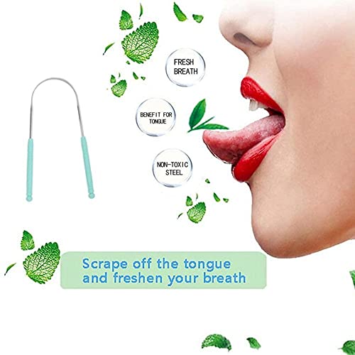 1Pcs Steel Tongue Scraper Clean Reusable Tongue Brush Remove Food...