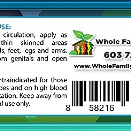 Arginine Circulation Cream 4 ounces - Menthol, L Arginine & L Cit...