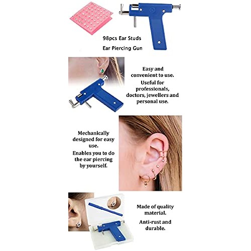 Ear Piercing kit Gun EAR plus 98 studs Tool pierce ears Tools Set...