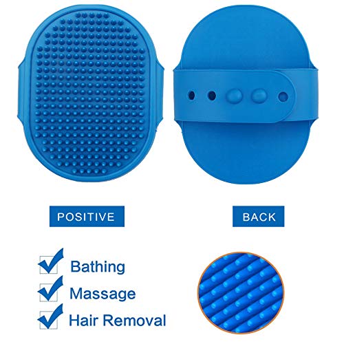 Fantye 2 Pcs Dog Grooming Brush, Pet Bash Brush Rubber Dog Brush ...