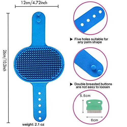 Fantye 2 Pcs Dog Grooming Brush, Pet Bash Brush Rubber Dog Brush ...