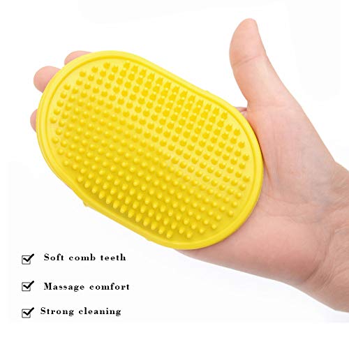 Fantye 2 Pcs Dog Grooming Brush, Pet Bash Brush Rubber Dog Brush ...