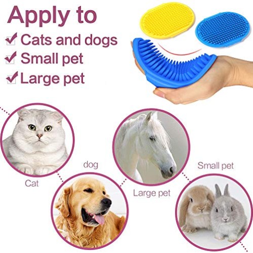 Fantye 2 Pcs Dog Grooming Brush, Pet Bash Brush Rubber Dog Brush ...