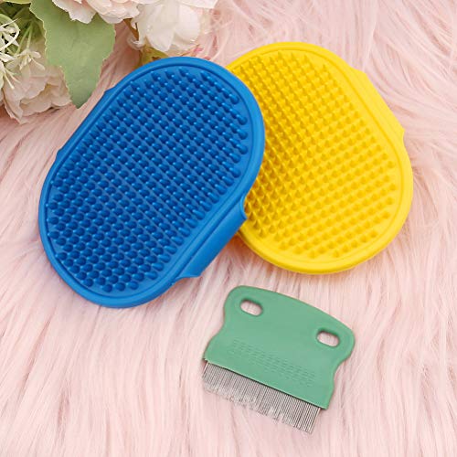 Fantye 2 Pcs Dog Grooming Brush, Pet Bash Brush Rubber Dog Brush ...