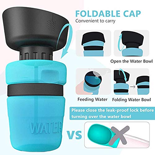 Foldable Cup Pet Water Bottle for Outdoor Travel, Dog Water Dispe...
