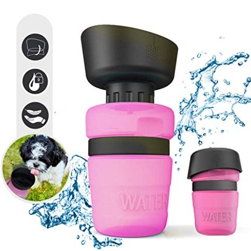 Foldable Cup Pet Water Bottle for Outdoor Travel, Dog Water Dispe...