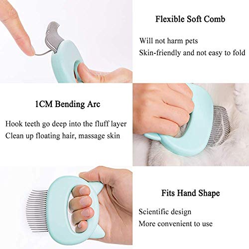 Lolly Tin Cat Comb Cleaning Brush for Deshedding Shedding Groomin...
