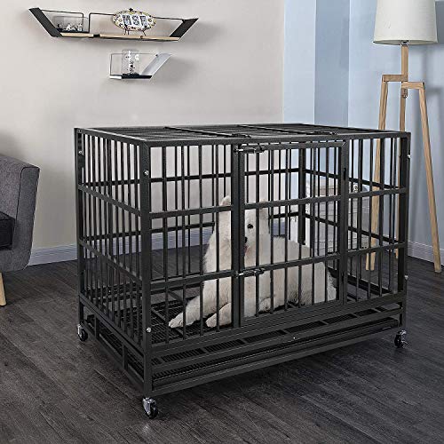 Otaid 48 Inch Heavy Duty Indestructible Dog Crate Cage Kennel wit...
