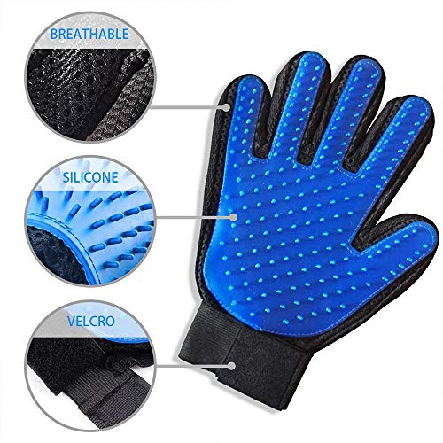 Pet Hair Remover Glove - Gentle Pet Grooming Glove Brush - Deshed...