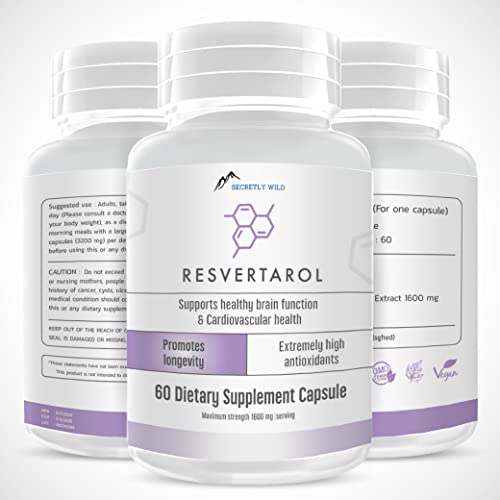 Resveratrol Capsules - High Strength 1600mg - Trans-Resveratrol -...