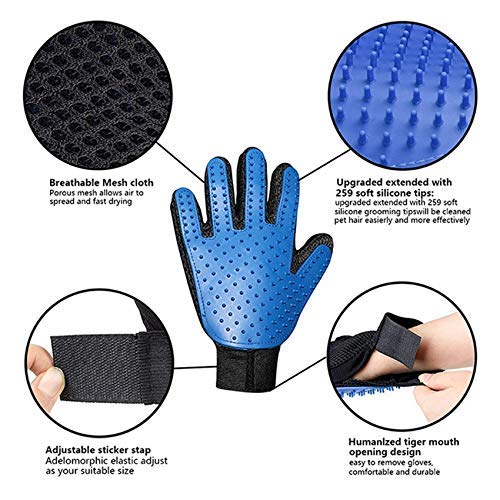 Stella-Lou Grooming Gloves Upgraded Cat & Dog Eco Friendly Silico...
