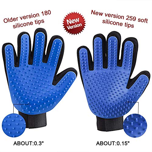 Stella-Lou Grooming Gloves Upgraded Cat & Dog Eco Friendly Silico...