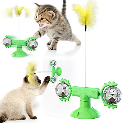 Sterose Funny Tickle Cat Toy Whirling Windmill Catnip with Feathe...