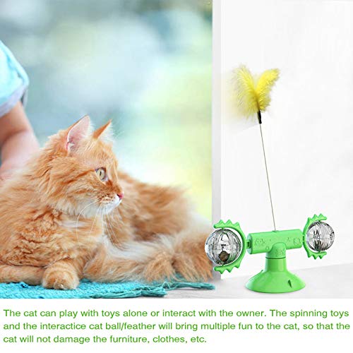 Sterose Funny Tickle Cat Toy Whirling Windmill Catnip with Feathe...