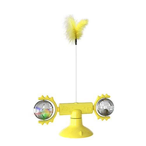 Sterose Funny Tickle Cat Toy Whirling Windmill Catnip with Feathe...
