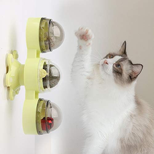 Sterose Interactive Cat Toy Rotating Windmill Turntable with Suct...