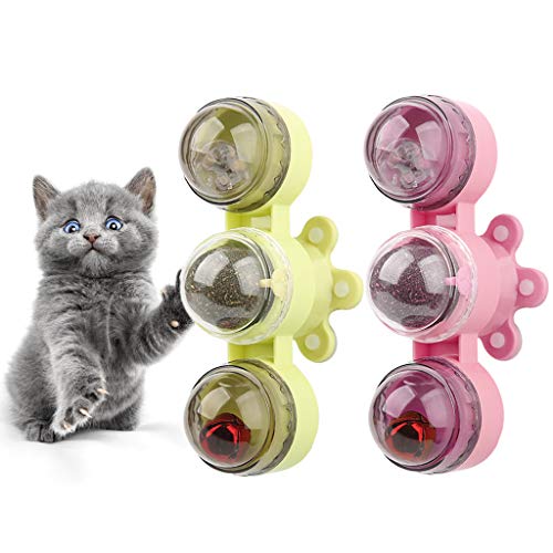 Sterose Interactive Cat Toy Rotating Windmill Turntable with Suct...