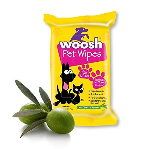 Woosh Pet Wipes Hypoallergenic, Non-Toxic for Dogs or Cats, with ...