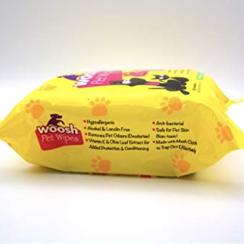 Woosh Pet Wipes Hypoallergenic, Non-Toxic for Dogs or Cats, with ...