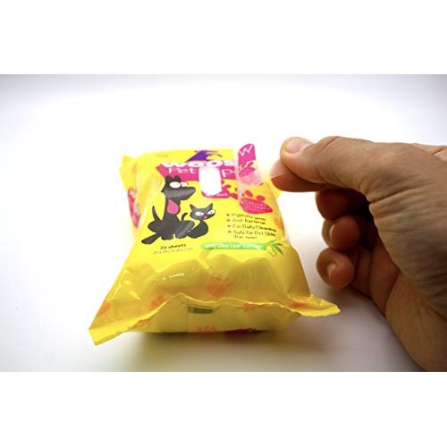 Woosh Pet Wipes Hypoallergenic, Non-Toxic for Dogs or Cats, with ...