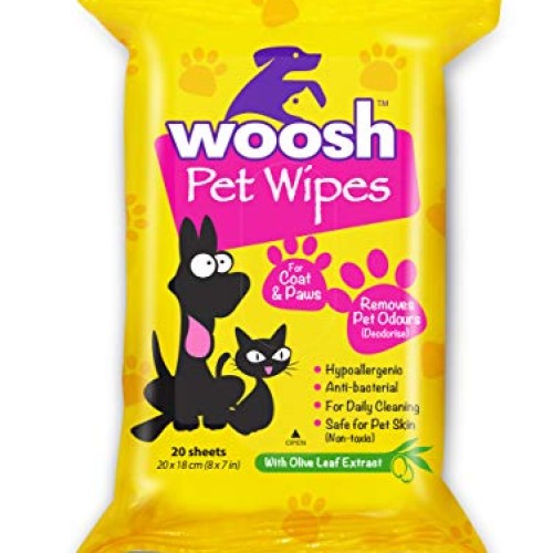 Woosh Pet Wipes Hypoallergenic, Non-Toxic for Dogs or Cats, with ...