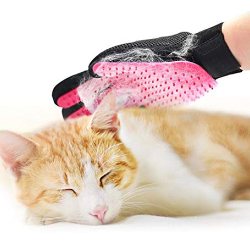Pet Grooming Glove Gentle Deshedding Brush Glove Efficient Pet Ha...