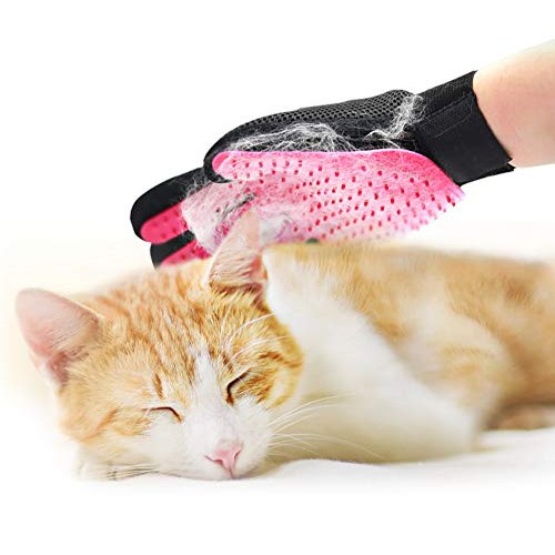 Pet Grooming Glove Gentle Deshedding Brush Glove Efficient Pet Ha...