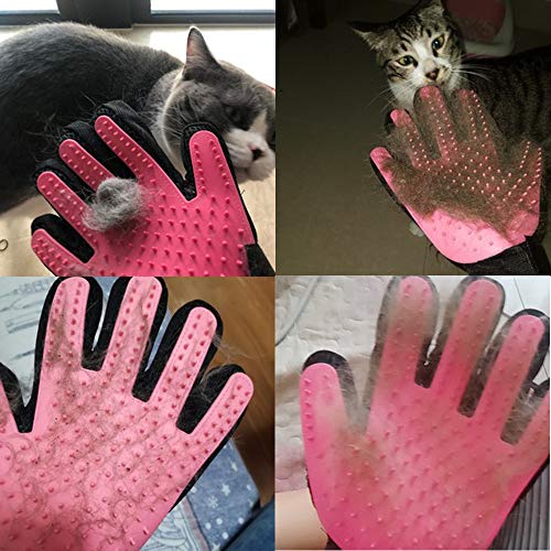 Pet Grooming Glove Gentle Deshedding Brush Glove Efficient Pet Ha...