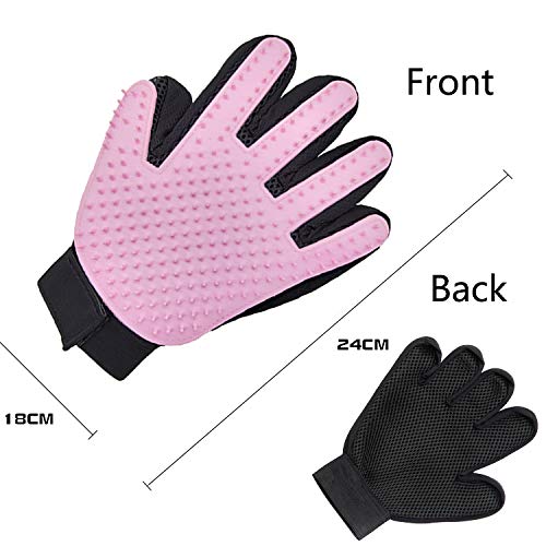 Pet Grooming Glove Gentle Deshedding Brush Glove Efficient Pet Ha...