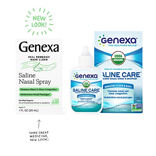 Genexa Saline Nasal Spray - 1fl oz. 30mL - Cleanses Mucus & Con...