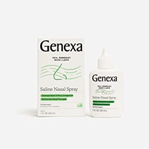 Genexa Saline Nasal Spray - 1fl oz. 30mL - Cleanses Mucus & Con...
