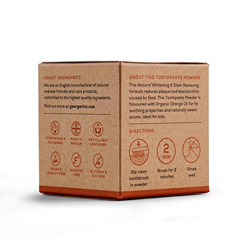 Georganics Natural TOOTHPOWDER: Whitening & Stain-Remove Blend wi...