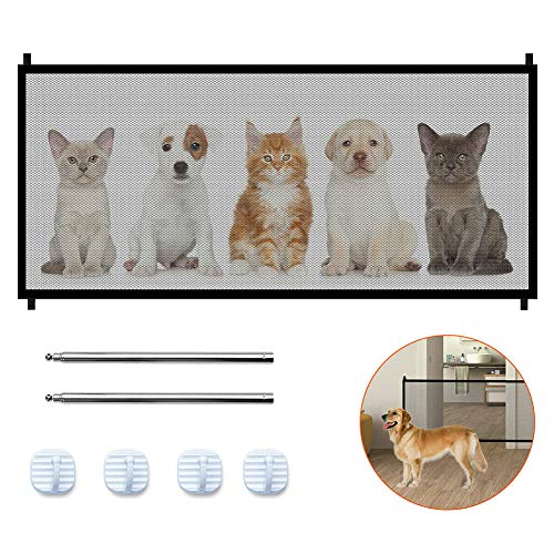 GFULLOV Pet Magic Gate- Pet Stair Gate Portable Pet Safety Net Pe...