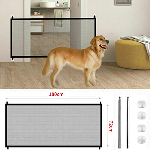 GFULLOV Pet Magic Gate- Pet Stair Gate Portable Pet Safety Net Pe...