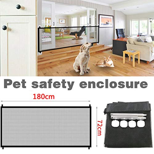 GFULLOV Pet Magic Gate- Pet Stair Gate Portable Pet Safety Net Pe...