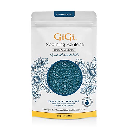 GiGi Hard Wax Beads, Soothing Azulene Hair Removal Wax for Sensit...