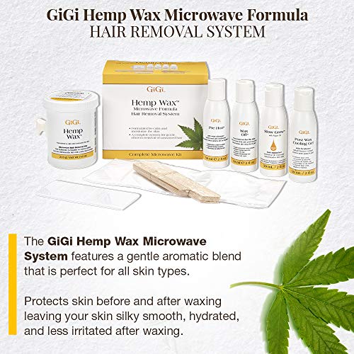 GiGi Hemp Wax at-Home Hair Waxing Kit for Safe, Fast and Effectiv...