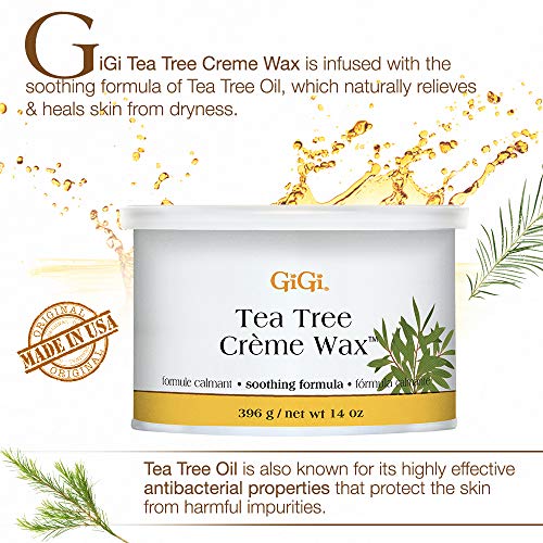GiGi Tea Tree Creme Hair Removal Soft Wax with Soothing Formula, ...