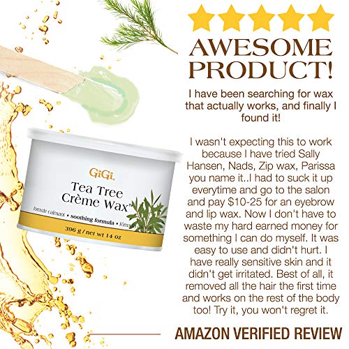 GiGi Tea Tree Creme Hair Removal Soft Wax with Soothing Formula, ...